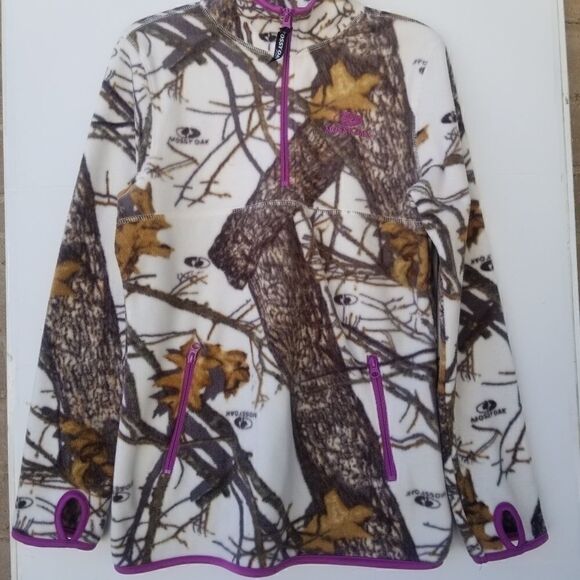 MOSSY OAK Fleece Half ZIP UP JACKET. SIZE S, 4-6 - Picture 9 of 14